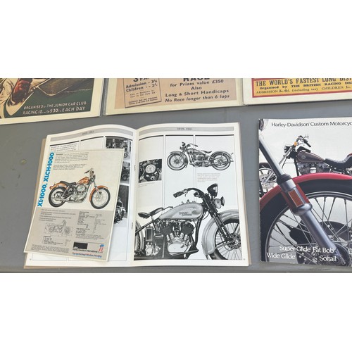 62 - Selection of motobike memorabilia includes harley davidson, brooklands etc