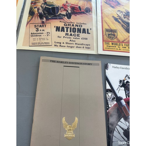 62 - Selection of motobike memorabilia includes harley davidson, brooklands etc