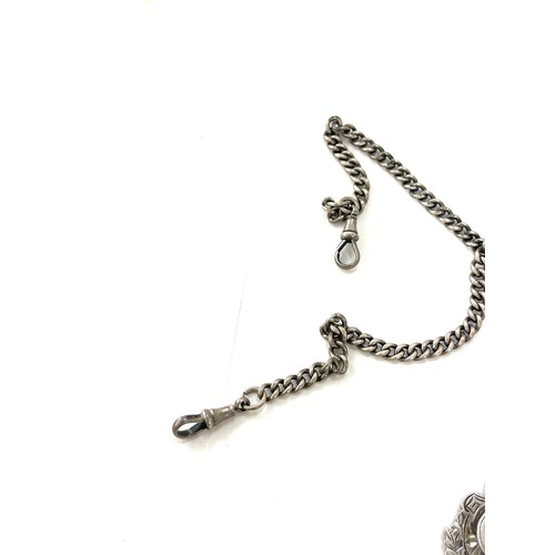 584 - Sterling silver double Albert watch chain