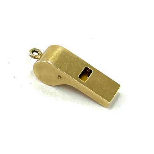 588 - Vintage hallmarked 14ct gold whistle charm