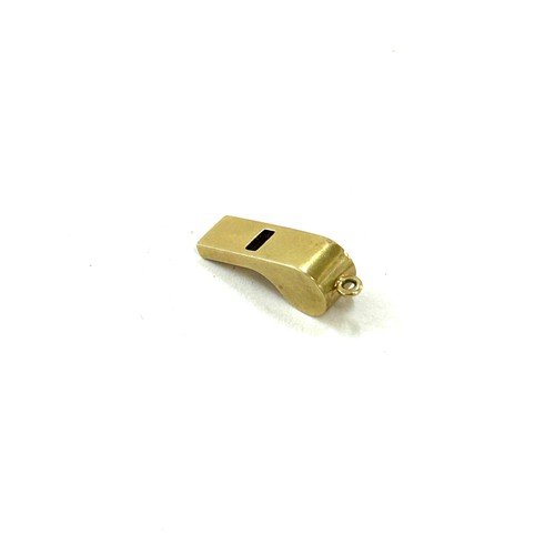 588 - Vintage hallmarked 14ct gold whistle charm