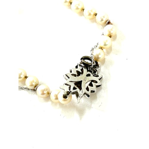 579 - Vintage pearl necklace with 18ct gold clasp, clasp marked 750, approximate length 53cm