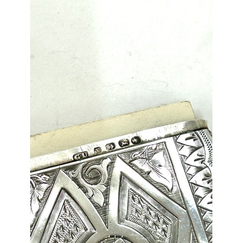 587 - Victorian hallmarked silver card case by George Unite, hallmarks for Birmingham 1873