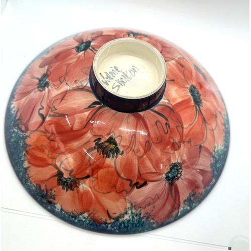 602 - Valerie Shelton bowl poppy bowl 21 inches diameter 3.5 inches tall