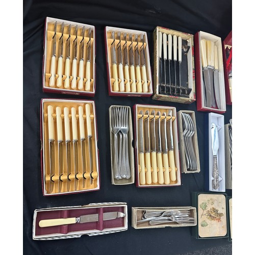 161 - Selection of assorted cutlery includes stainless steel sheffield, viners etc