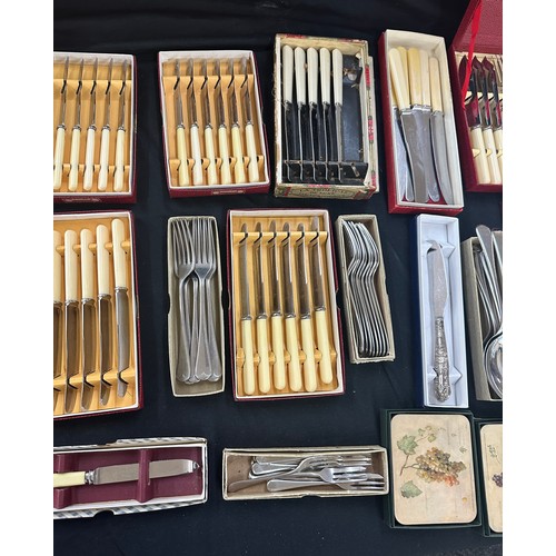 161 - Selection of assorted cutlery includes stainless steel sheffield, viners etc