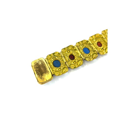 577 - Antique 19th century micro mosaic bracelet in gilt metal