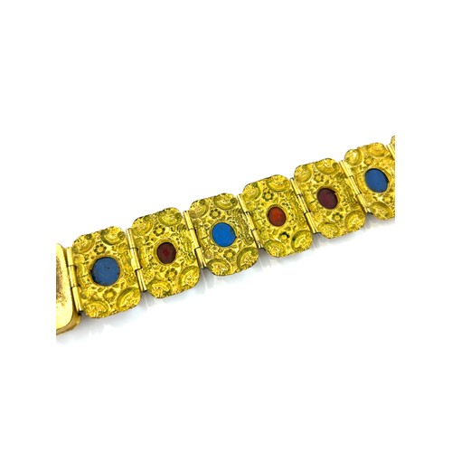 577 - Antique 19th century micro mosaic bracelet in gilt metal