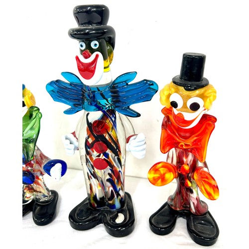 51 - Selection of 4 vintage Murano glass Clowns, tallest measures 9 inches