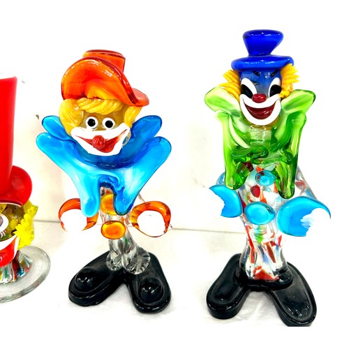 58 - Selection of 4 vintage Murano glass Clowns, tallest measures 10.5 inches