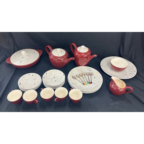 215 - Vintage Meakin tea set, set coffee bean spoons