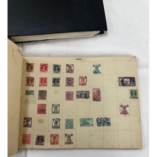 129 - Selection of an assortment of vintage and later stamps to include 8 albums and cover stamps