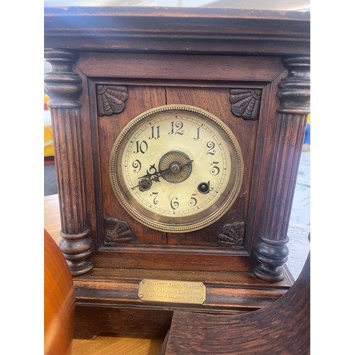 216 - Selection of three 2 key hole mantle clocks, all untested