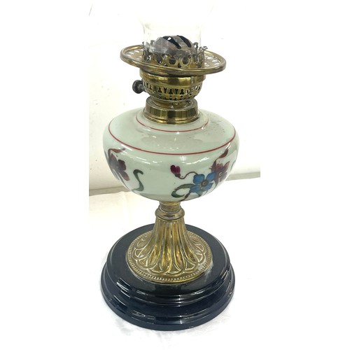 273 - Vintage oil lamp and funnel, 21 inches tall