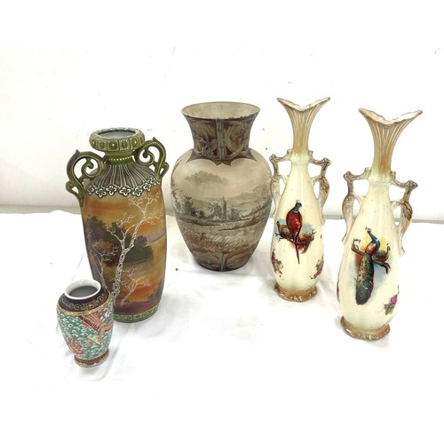 214 - Selection of assorted vases includes Noritake, Stafford etc