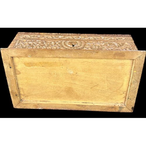 55 - Antique Anglo Indian Sandalwood box / casket, approximate measurements: Height 6cm, 17.5cm, Width 10... 