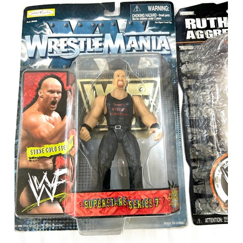 138 - Selection of Wrestling figures unopened in original packaging to include WestleMania 21 Ruthless agg... 