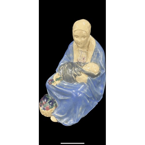 609 - Carter Stabler Adams CSA Poole pottery lavender figure by Phoebe Stabler, the seated woman wearing h... 