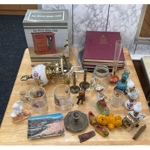 127 - Selection of miscellaneous includes miniature oil lamps etc