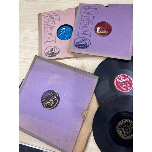 252 - Selection of vintage shellac records to include His Masters voice