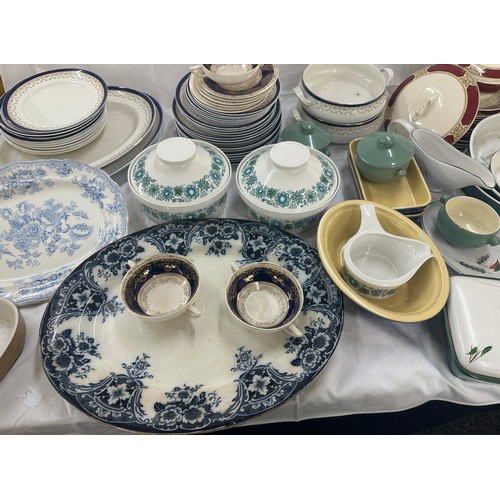 190 - Selection of collectables to include Burleigh ware lidded tureens, Denby, Blue and White meat plates... 