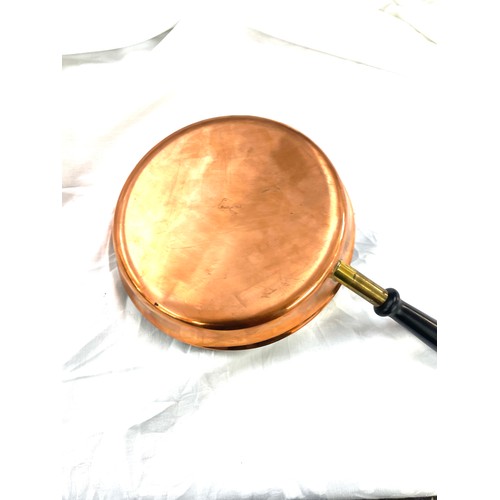 61 - Bradleigh plate Sheffiled copper pan measures approx 10 inches diameter