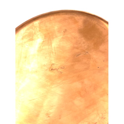 61 - Bradleigh plate Sheffiled copper pan measures approx 10 inches diameter