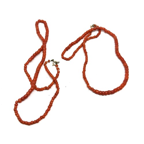 509 - Two Antique Coral  Necklaces