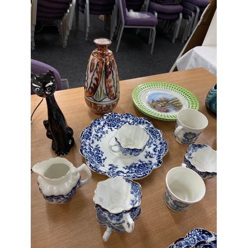 213 - Large selection of mixed ceramics and glassware to include blue and white vintage teaset