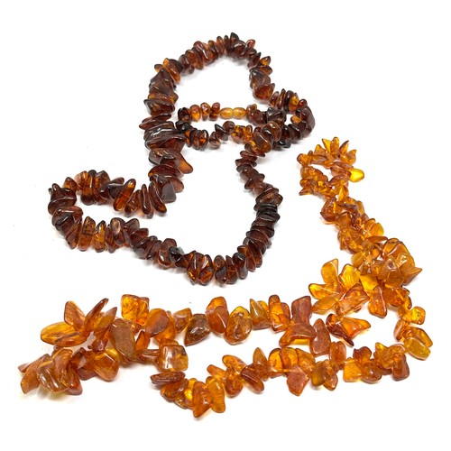 506 - Two Amber Necklaces Including Screw Clasp