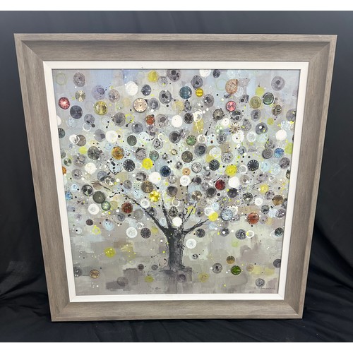 50 - Framed Watch tree by Ulyana Hammond measures approximately 24 inches square