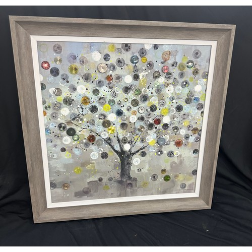 50 - Framed Watch tree by Ulyana Hammond measures approximately 24 inches square