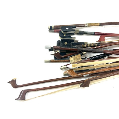 5 - Large selection of vintage and later violin bows, includes Czechoslovakia etc