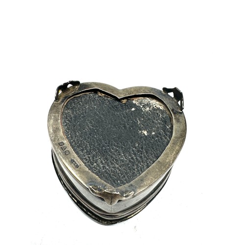 19 - .925 silver heart shaped trinket box