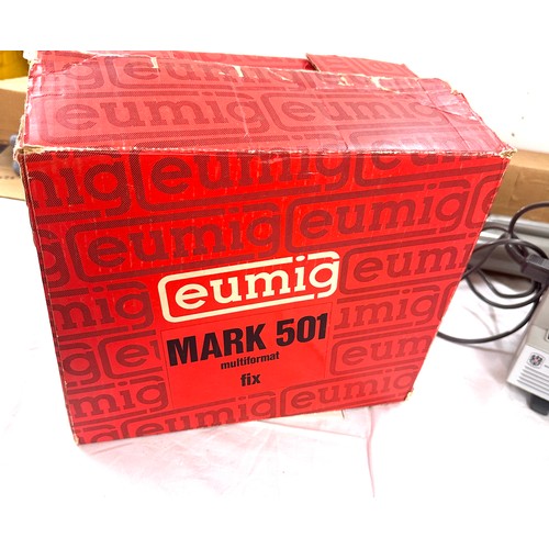 227 - Vintage Eumig Mark 501 Multiformat Film Projector and screen, untested