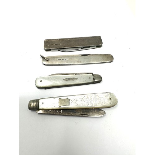 3 - 4 x Antique silver fruit & pen Knives