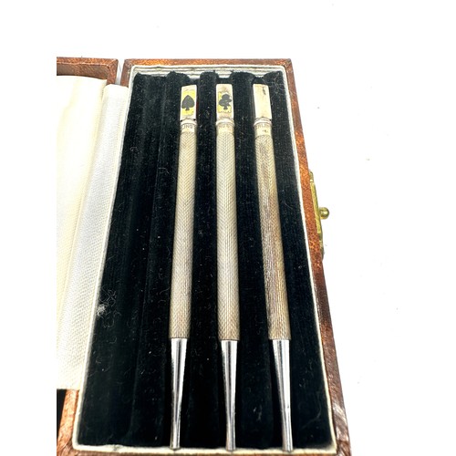 5 - 3 x .925 silver  bridge pencils boxed