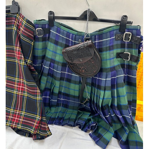 156 - Two Scottish kilts and a sporran, both size 44