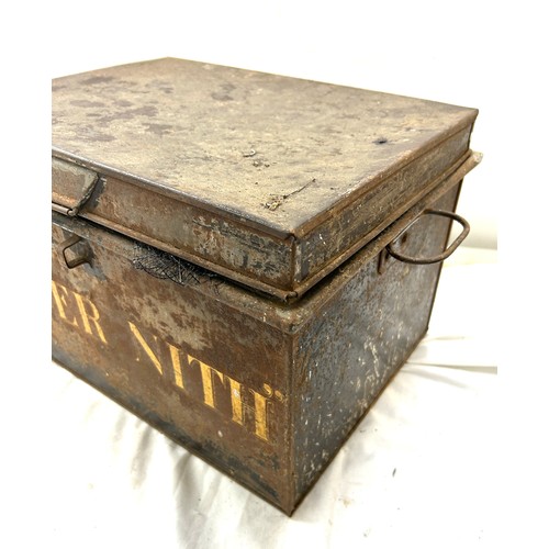 221 - 2 Vintage tin storage - River Nith, approximate measurements of each: Height 10 inches, Width 16.5 i... 