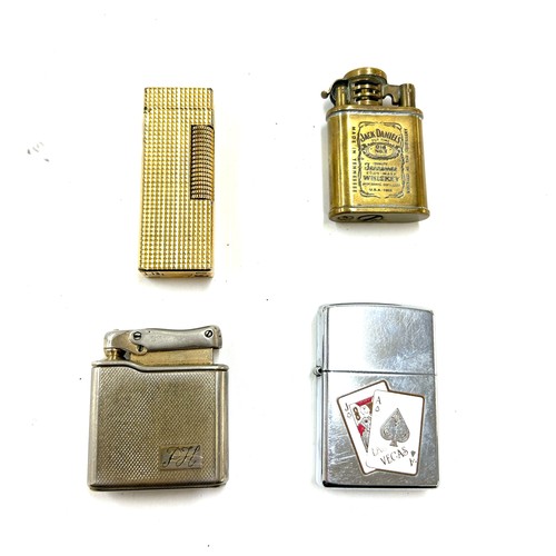 627 - Selection 4 vintage lighters to include Zippo, Dunhill etc, all untested