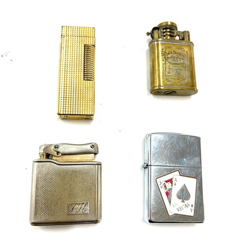 627 - Selection 4 vintage lighters to include Zippo, Dunhill etc, all untested