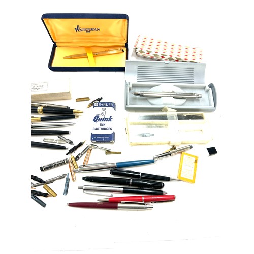 638 - Large selection of assorted pens, pencils etc, to include Parker, Swan, Watermans etc