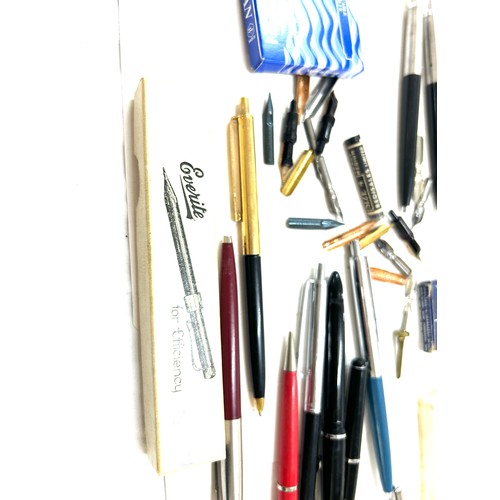 638 - Large selection of assorted pens, pencils etc, to include Parker, Swan, Watermans etc