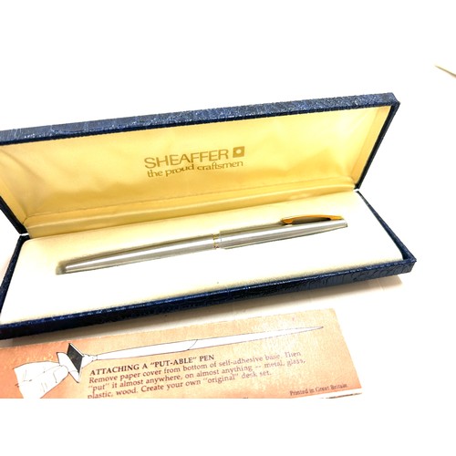 631 - Boxed 14ct nib Sheaffer, 1 other Sheaffer