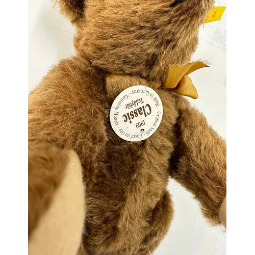 26 - Steiff 1909 classic Mohair Teddy 1909, 000447, Jointed, 9.5inches , Growler, w/Tags