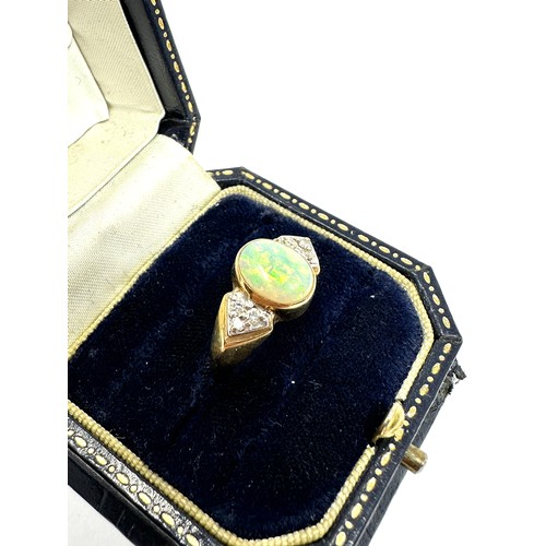 47 - 9ct Gold Opal & Diamond Dress Ring (4.3g)