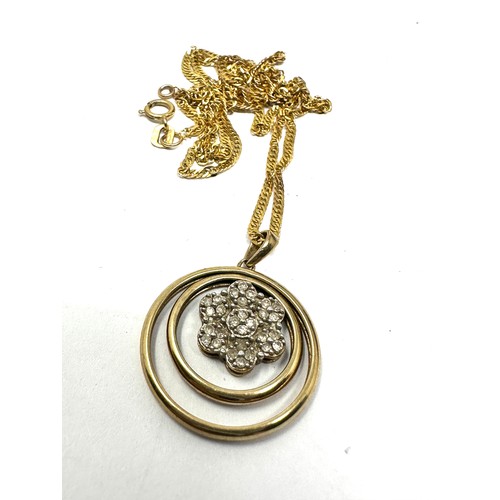 43 - 9ct Gold Diamond Pendant Necklace (3.5g)