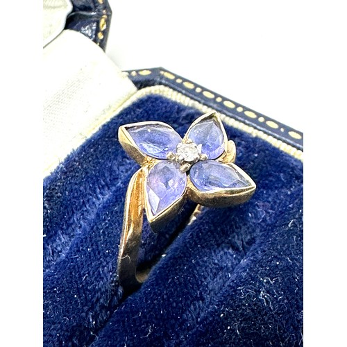 53 - 9ct Gold Tanzanite & Diamond Dress Ring (3.5g)