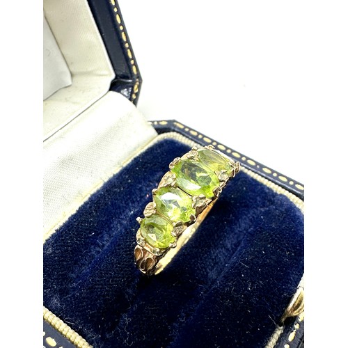 41 - 9ct Gold Peridot 5 Stone Dress Ring (3.6g)