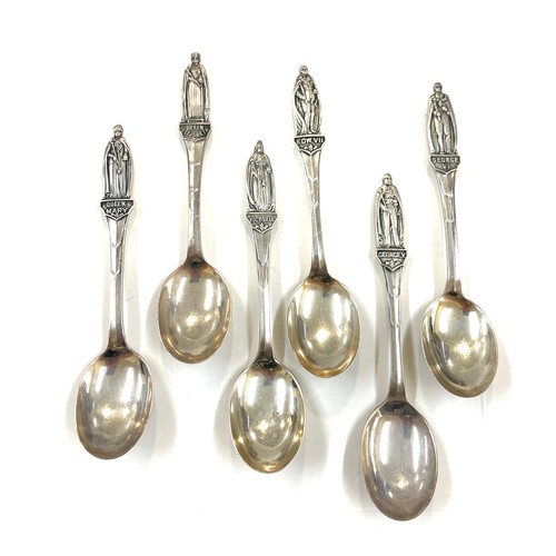 1 - Set of 6 Sterling Silver commemorative tea spoon, Cooper Brothers & Sons Ltd 1936, Sheffield, includ... 